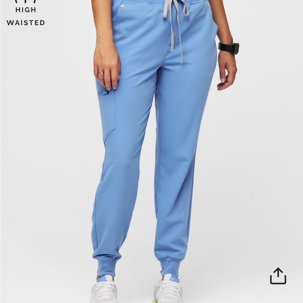 High-Waisted Blue Jogger Pants